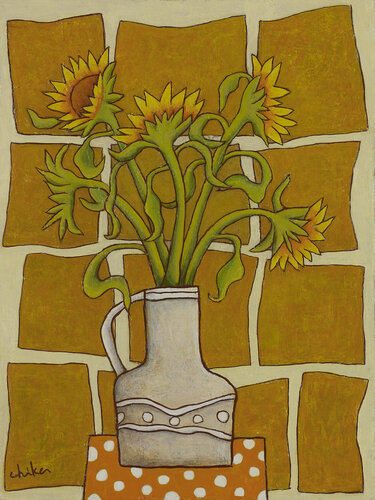 Sunflowers van 千佳子 伊藤, Schilderij te koop op Singulart