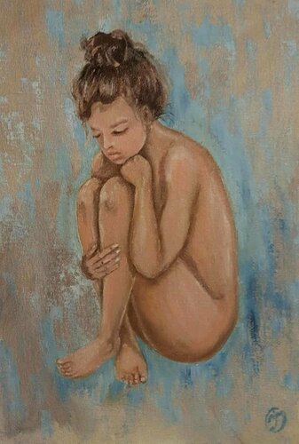 Nude girl in sadness, Intimacy Artworks.EROTIC WALL ART van IRINA OLEYNIK, Schilderij te koop op Singulart