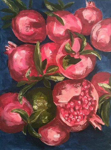 Granate Still life Fruit. Granate still life fruit art. van IRINA OLEYNIK, Schilderij te koop op Singulart