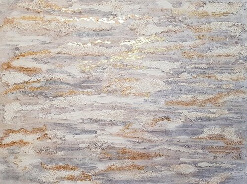 Abstract painting, Gold leaf painting, White interior painting. van IRINA OLEYNIK, Schilderij te koop op Singulart