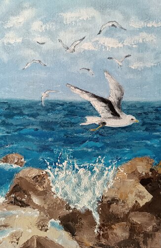 Painting "Seagull" van IRINA OLEYNIK, Schilderij te koop op Singulart