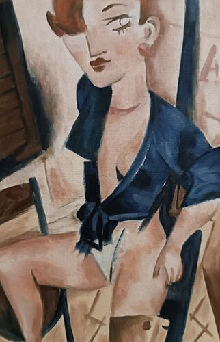A woman with a raised leg. van IRINA OLEYNIK, Schilderij te koop op Singulart