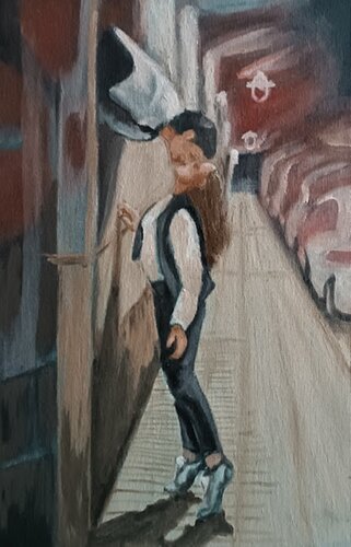Couple in love, Erotic picture, Sensual oil painting,  Love painting, Intimacy Artworks. van IRINA OLEYNIK, Schilderij te koop op Singulart