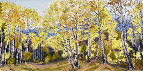 Aspens Of Autumn de Lisa Elley, Pintura a la venta en Singulart