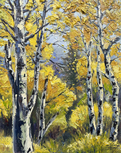 Aspens of the Eastern Sierras de Lisa Elley, Pintura a la venta en Singulart