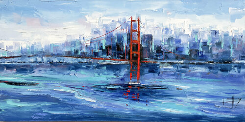 San Francisco across the Bay de Lisa Elley, Pintura a la venta en Singulart