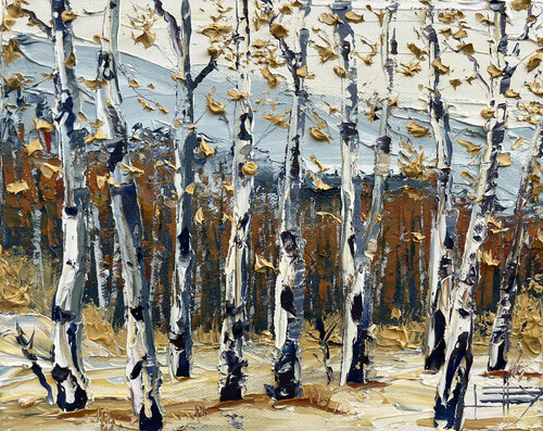 Sierra Birch Fall di Lisa Elley, Pittura in vendita su Singulart