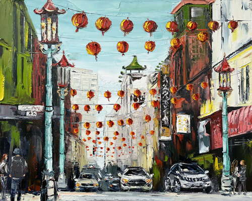 An Afternoon in San Francisco di Lisa Elley, Pittura in vendita su Singulart
