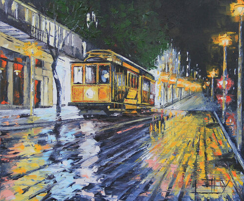Rainy San Francisco van Lisa Elley, Schilderij te koop op Singulart