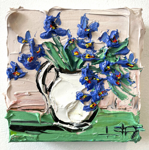 Irises at the Met van Lisa Elley, Schilderij te koop op Singulart
