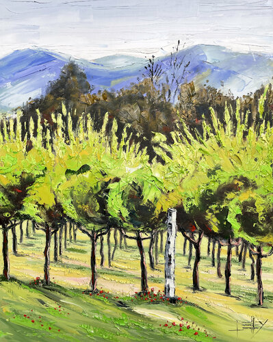 Spring at the Winery van Lisa Elley, Schilderij te koop op Singulart