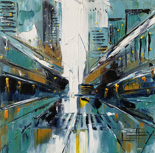 San Francisco Cityscape van Lisa Elley, Schilderij te koop op Singulart