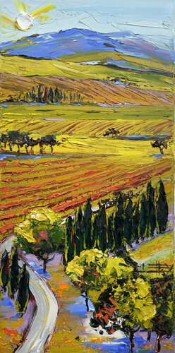 Road to the Winery van Lisa Elley, Schilderij te koop op Singulart