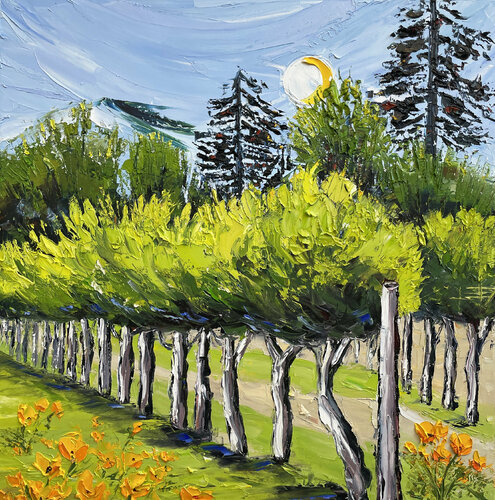 Napa Valley Vineyard van Lisa Elley, Schilderij te koop op Singulart