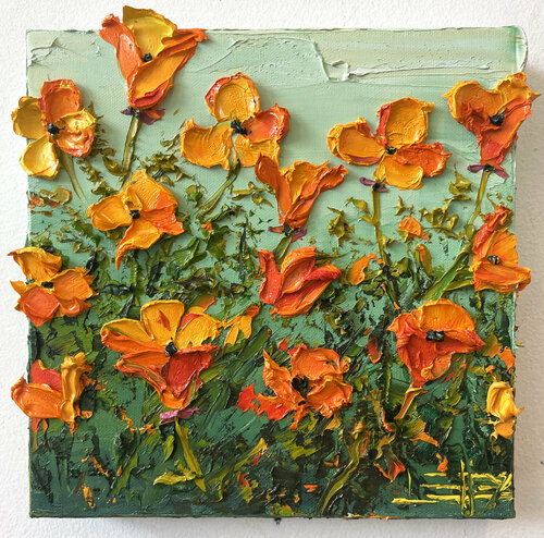 Poppy Bloom di Lisa Elley, Pittura in vendita su Singulart