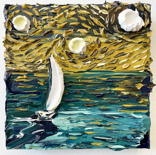 Let's Gogh Sailing van Lisa Elley, Schilderij te koop op Singulart