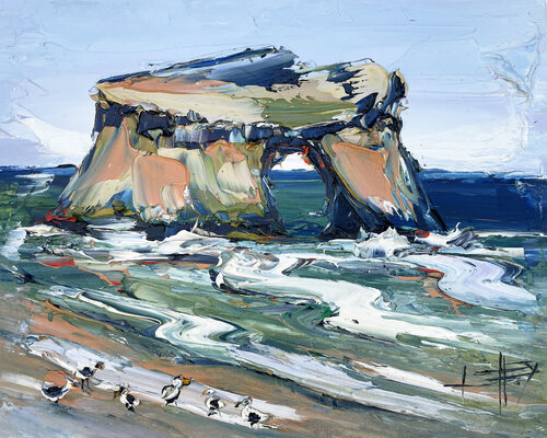 Another Morning in Santa Cruz - Natural Bridges State Park in California van Lisa Elley, Schilderij te koop op Singulart