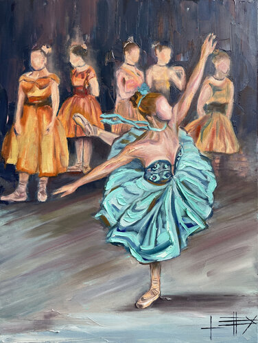 At the Ballet with Degas van Lisa Elley, Schilderij te koop op Singulart
