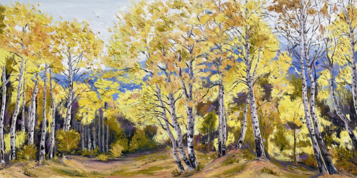 Aspens Of Autumn van Lisa Elley, Schilderij te koop op Singulart