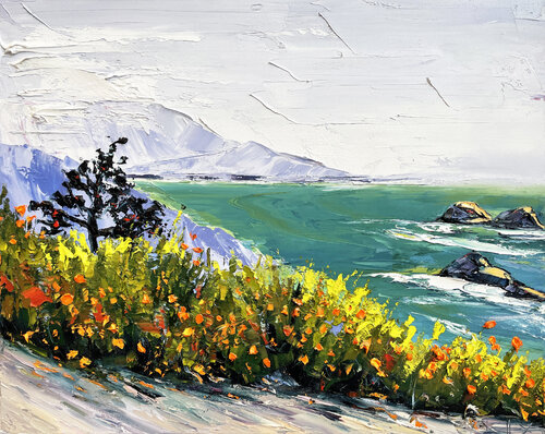 Pacific Morning Walk van Lisa Elley, Schilderij te koop op Singulart