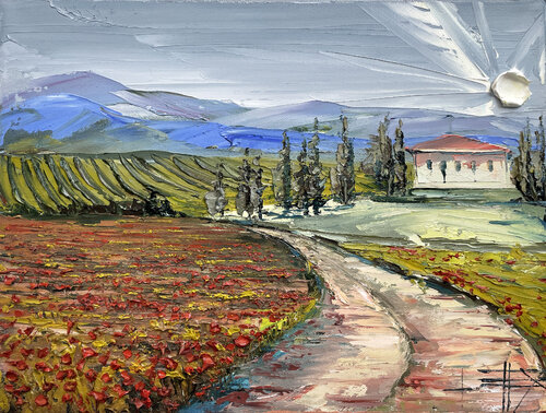 Poppy Fields of Summer van Lisa Elley, Schilderij te koop op Singulart