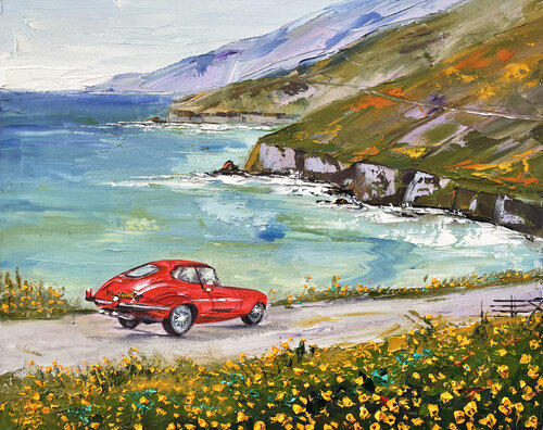 A Drive in Big Sur di Lisa Elley, Pittura in vendita su Singulart