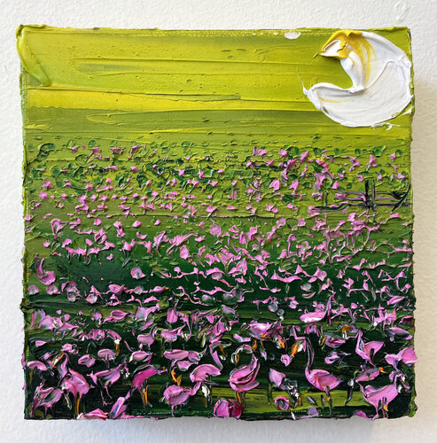 Flamingo Moon van Lisa Elley, Schilderij te koop op Singulart