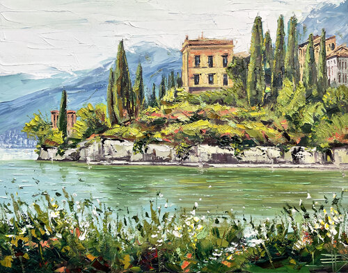 Lake Como van Lisa Elley, Schilderij te koop op Singulart