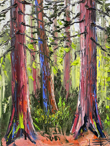 California redwoods van Lisa Elley, Schilderij te koop op Singulart