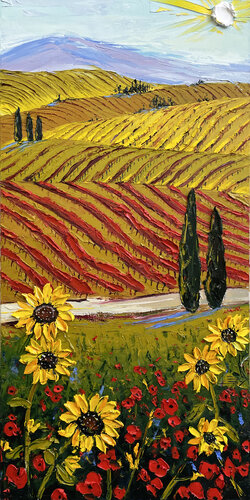 A Wine Country Drive van Lisa Elley, Schilderij te koop op Singulart