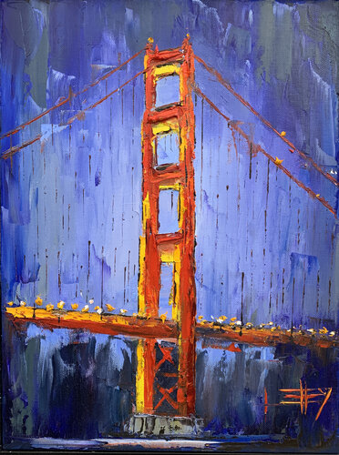 An Evening at the Golden Gate van Lisa Elley, Schilderij te koop op Singulart
