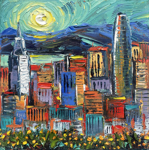 San Francis-Gogh Evening van Lisa Elley, Schilderij te koop op Singulart
