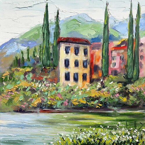 A Day in Lake Como van Lisa Elley, Schilderij te koop op Singulart