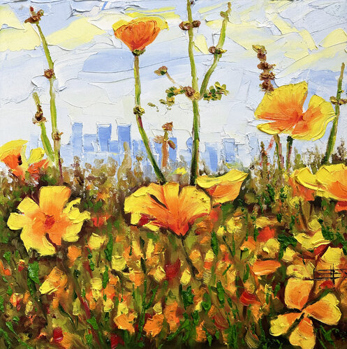 Glimpse of Summer - Los Angeles Landscape van Lisa Elley, Schilderij te koop op Singulart