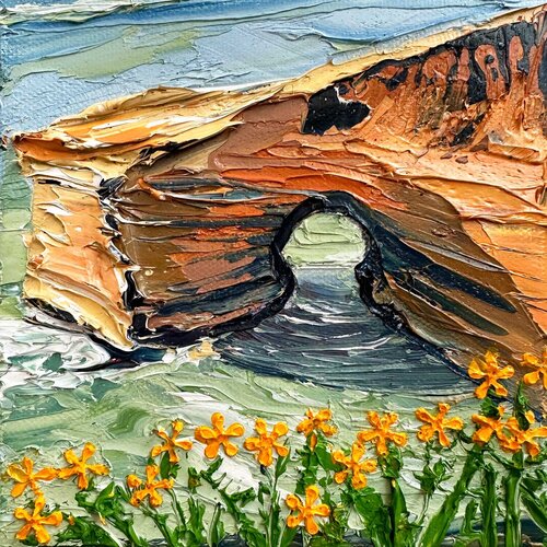 Sunset Cliffs, San Diego Wave Cave van Lisa Elley, Schilderij te koop op Singulart