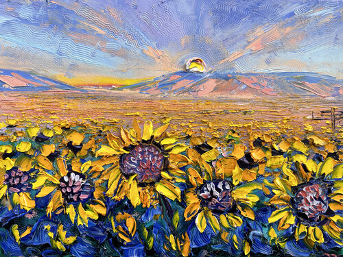 Sunflower Superbloom van Lisa Elley, Schilderij te koop op Singulart