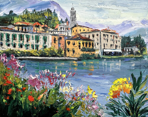Lovely Lake Como van Lisa Elley, Schilderij te koop op Singulart
