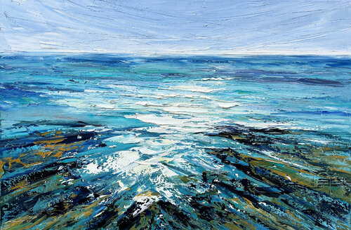 Turquoise Tides van Lisa Elley, Schilderij te koop op Singulart