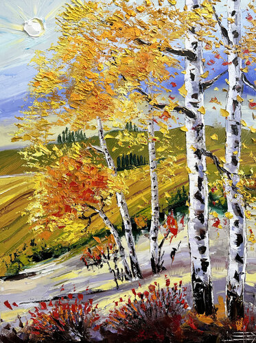Birch and Wine II di Lisa Elley, Pittura in vendita su Singulart