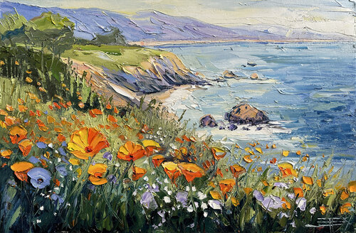 Dreamy Coast van Lisa Elley, Schilderij te koop op Singulart