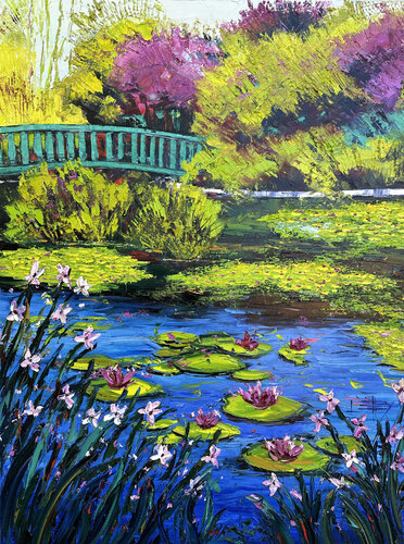 Waterlily Garden van Lisa Elley, Schilderij te koop op Singulart