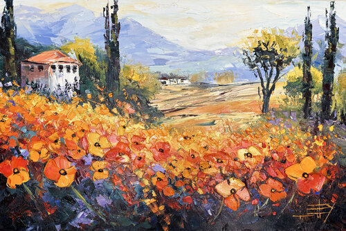 Fields of Joy van Lisa Elley, Schilderij te koop op Singulart