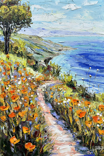 Meandering by the Sea van Lisa Elley, Schilderij te koop op Singulart