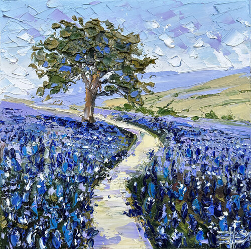 Texas Bluebonnet Fields van Lisa Elley, Schilderij te koop op Singulart
