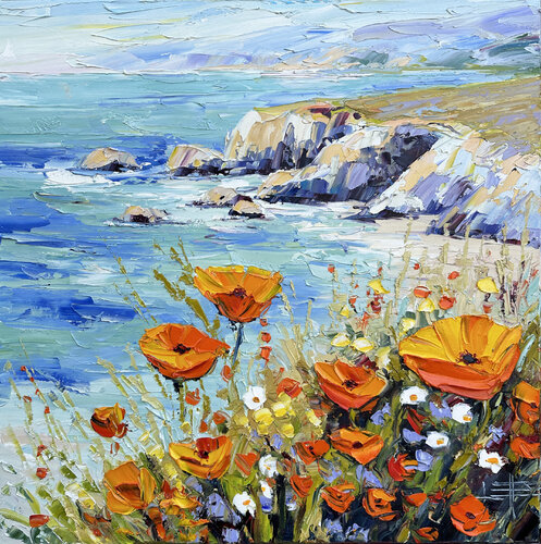 Poppy Coast van Lisa Elley, Schilderij te koop op Singulart