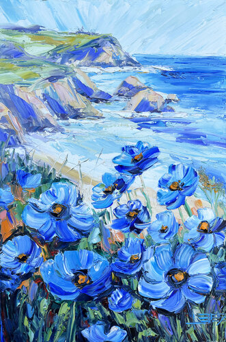 Blue Sea Serenade van Lisa Elley, Schilderij te koop op Singulart