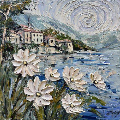 Breath of Lake Como van Lisa Elley, Schilderij te koop op Singulart
