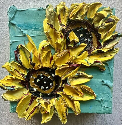 Sunflower Duo van Lisa Elley, Schilderij te koop op Singulart