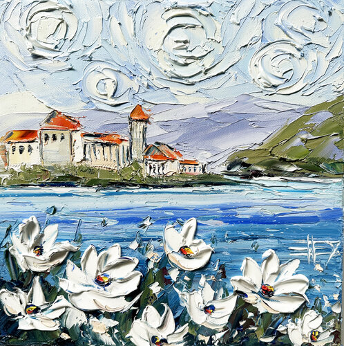 By the Shores of Lake Como de Lisa Elley, Pintura a la venta en Singulart