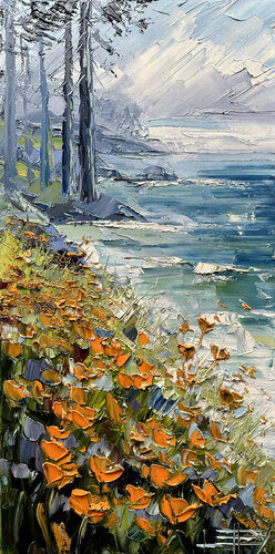 Mist Over Bloomline van Lisa Elley, Schilderij te koop op Singulart